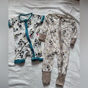 2 DISNEY Mickey Mouse Steamboat Willie BAMBOO Pjs